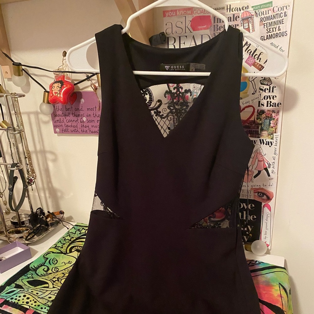 Guess black mini dress
